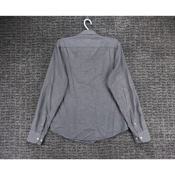 UNTUCKit Shirt Mens Medium Slim Fit Gray Herringbone Flannel Long Sleeve Preppy - Picture 8 of 10